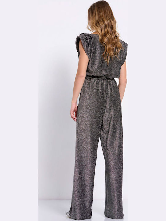 Damen Kurzärmelig Einteiler Anzug Gray