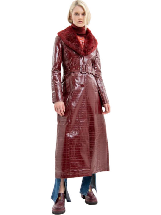 Femeie Dark Red Palton