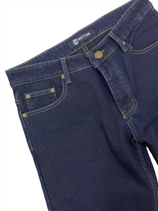 Ustyle Pantaloni de Bărbați din Jean în Linie Dreaptă Dark Blue