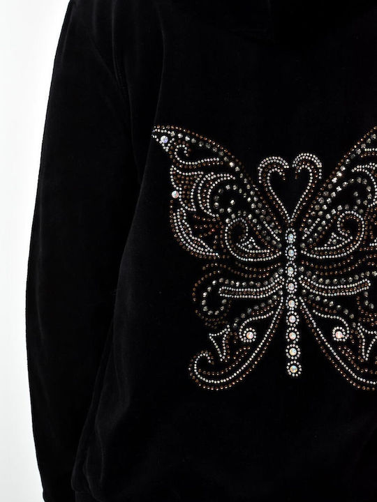 Комплект анцуг Велур Black Strass Butterfly