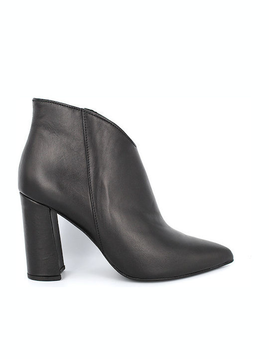 Leder Stiefeletten Damen Schwarz