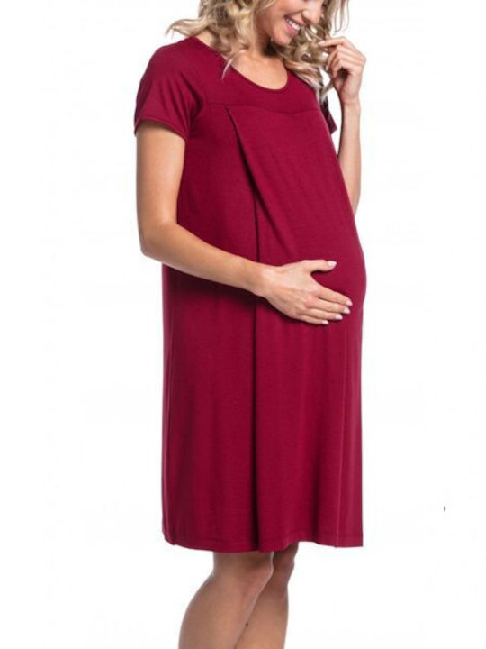 Queen Mother Κοντομάνικο Φόρεμα Εγκυμοσύνης κόκκινο