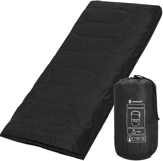 Springos Schlafsack Einzeln Black