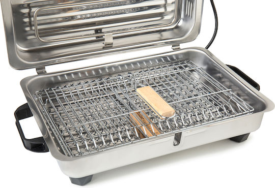 Roller Kappatos 20105 Tabletop Electric Grill Grill 800W Inox with Lid 28cmx20cmcm
