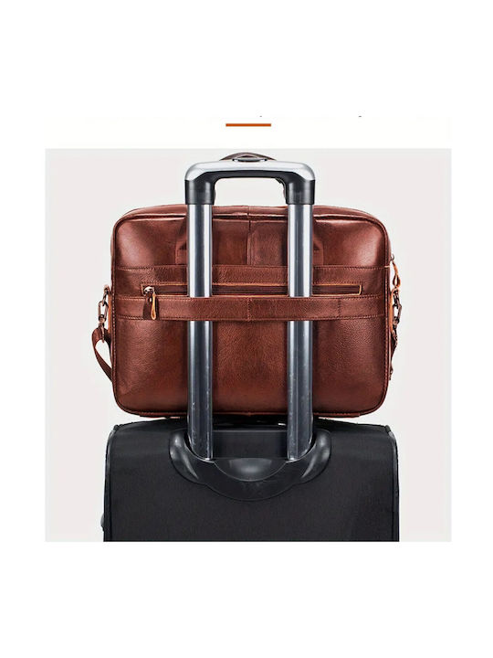 Leather Men's Briefcase Brown