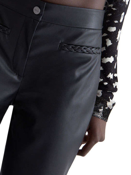 Damen Stoff Hose Schlag Nero