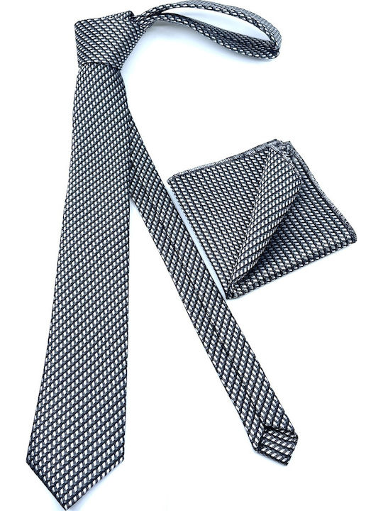 Legend Accessories Typ Micro Herren Krawatten Set Gedruckt in Gray Farbe