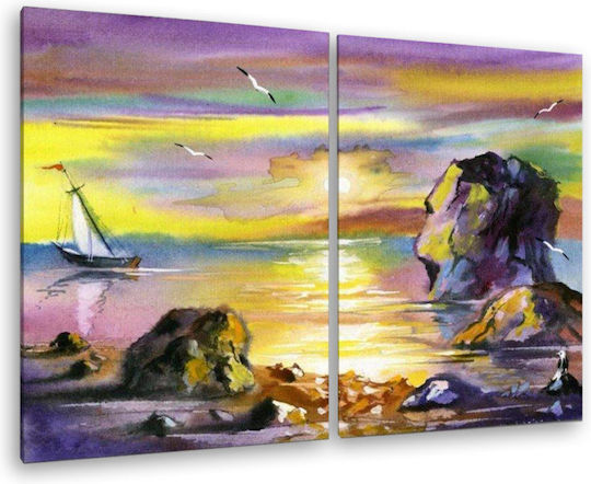 I-gallery Двойно Картина Платнен 130x90см