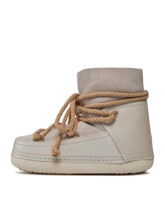 Γυναικείες Μπότες Χιονιού με Γούνα Ivory Beige