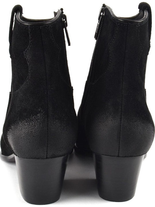 Houston Suede Γυναικεία Μποτάκια Μαύρα