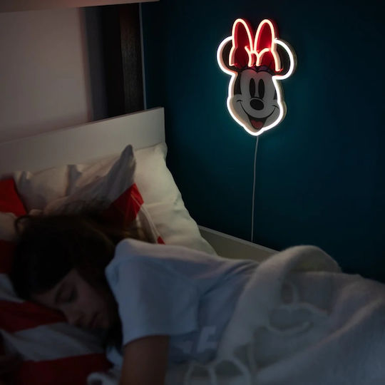 Lumină de perete pentru copii Lumini LED LED Neon Disney Minnie Printed Face 21.7X26cm
