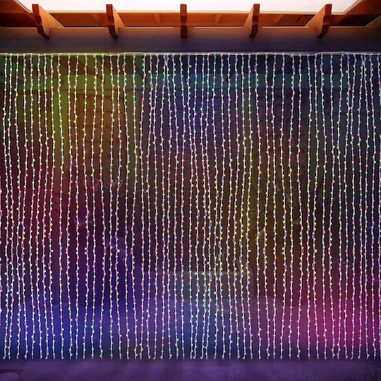 240 LED Лампички 3 м Многоцветни Тип Завеса