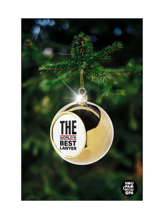 The World's Best Lawyer Christmas Ball Ornament Gold