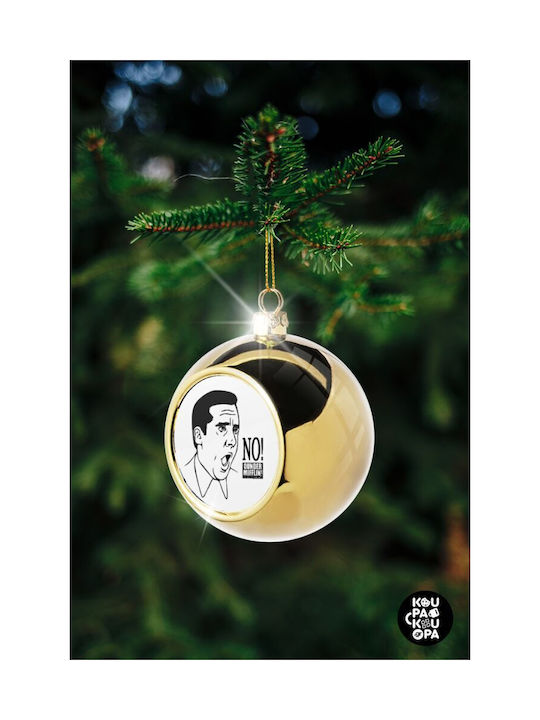 The Office Michael No!!! Christmas Ball Ornament Gold