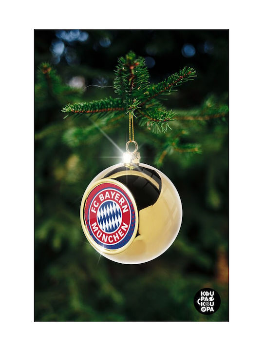 Fc Bayern Munich Ornament de Crăciun Bilă Aur cu Pulbere de Aur cu Paiete