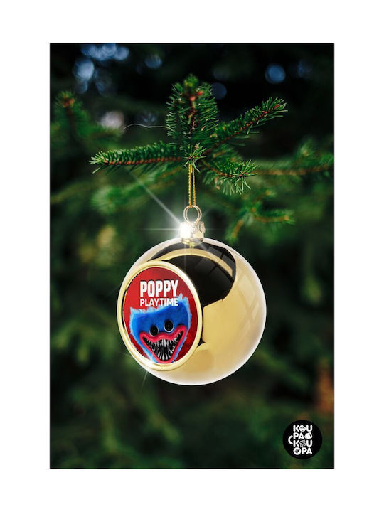 Poppy Playtime Huggy Wuggy Christmas Ball Ornament Gold