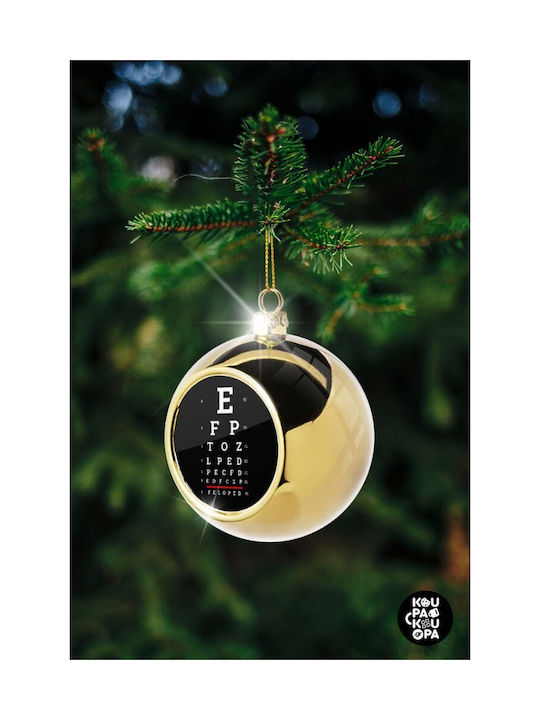 Eye Test Chart Weihnachtshänger Kugel Ornament Gold