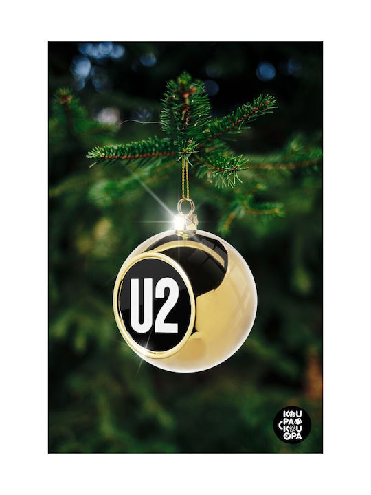 U2 Weihnachtshänger Kugel Ornament Gold