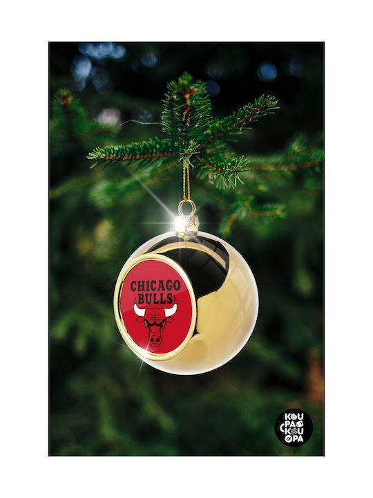 Chicago Bulls Christmas Ball Ornament Gold