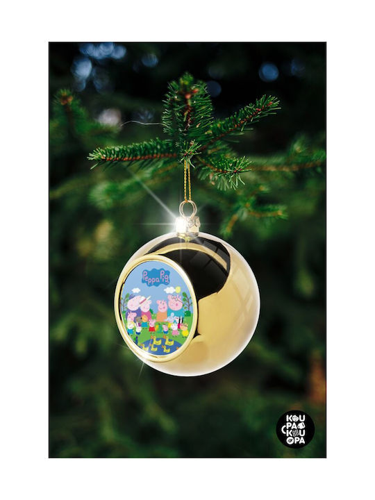 Peppa Pig Family Christmas Ball Ornament Gold