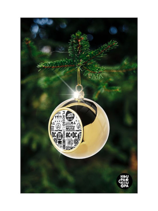 Best Rock Bands Collection Weihnachtshänger Kugel Ornament Gold