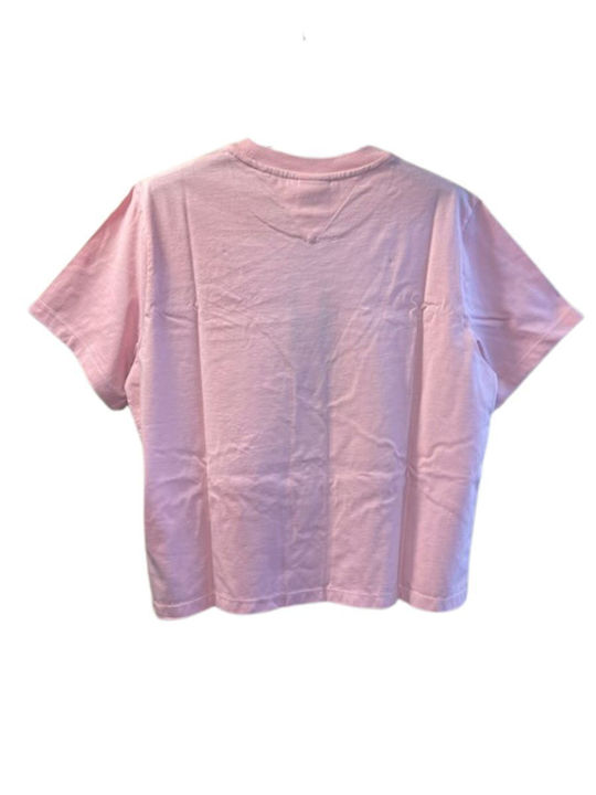 Tommy Hilfiger Women's Blouse Cotton Short Sleeve Pink