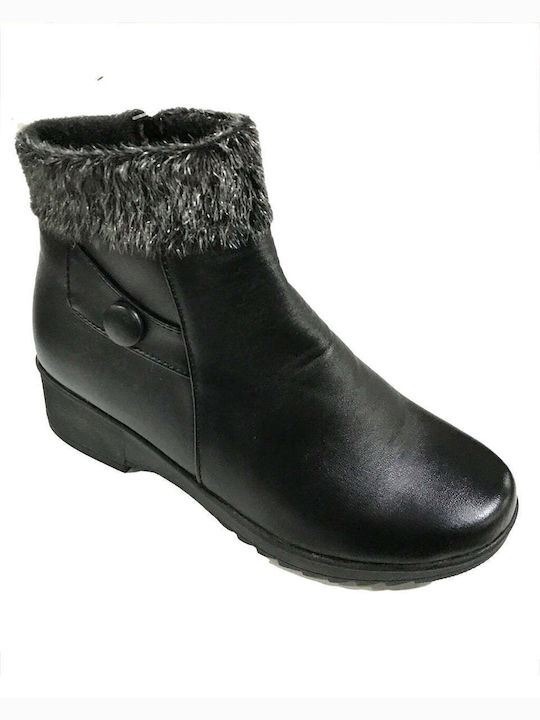 Ustyle Women's Ankle Boots Platform Black