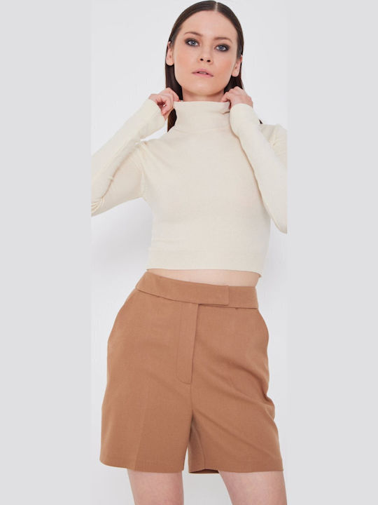 Γυναικείο Crop Top Ζιβάγκο Μακρυμάνικο Εκρού