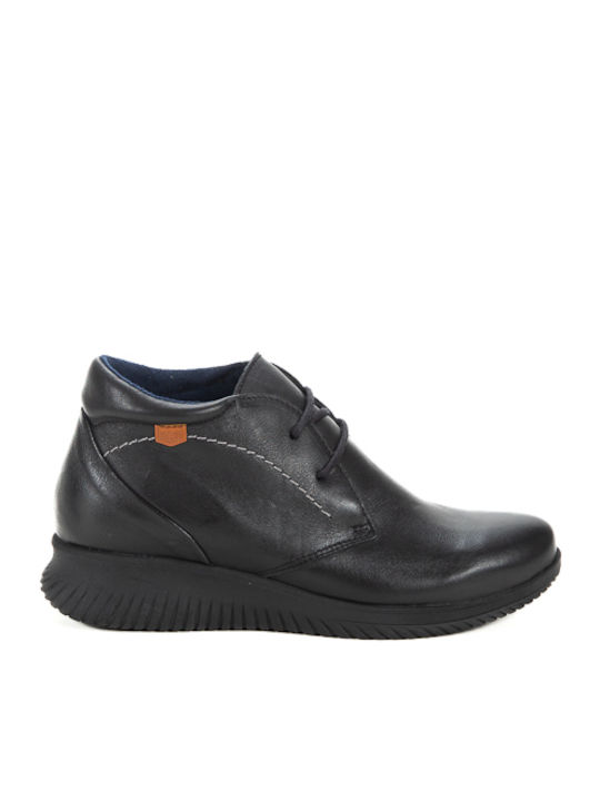 Leder Stiefeletten Damen Schwarz