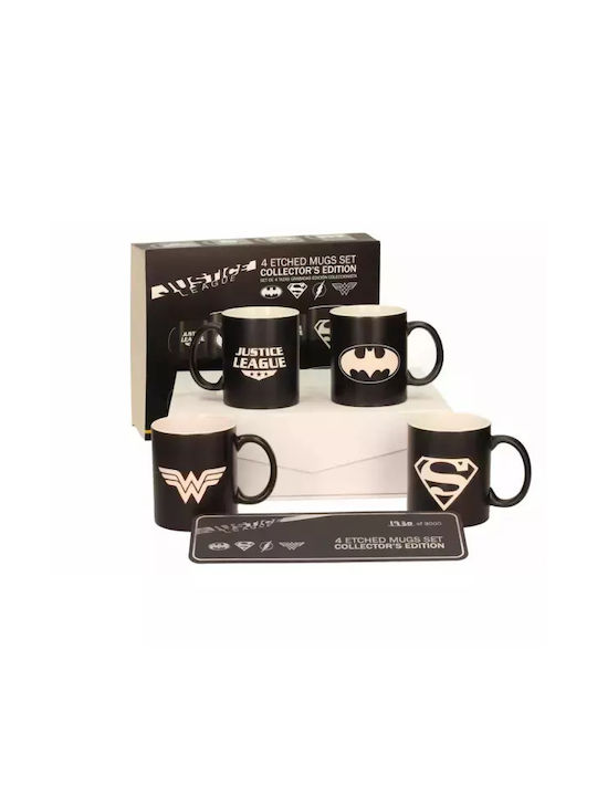 Sd Toys Dc Logos Mug Ceramic Black 4pcs