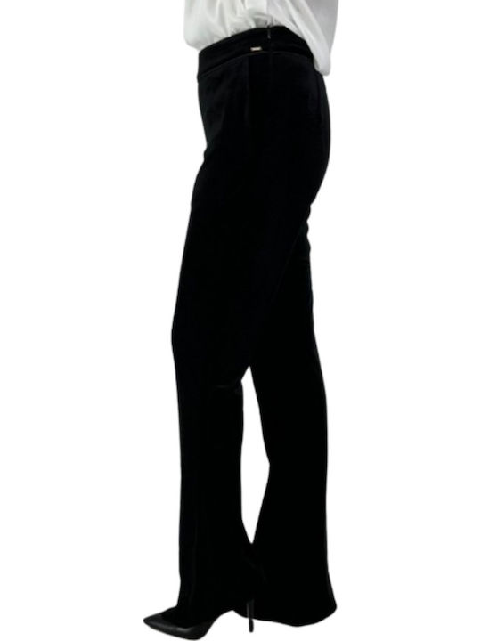 Дамско Текстил Панталон с Bootcut Крoйка Black