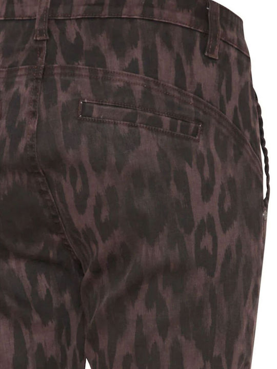 Damen Stoff Hose in Schlanker Passform Brown