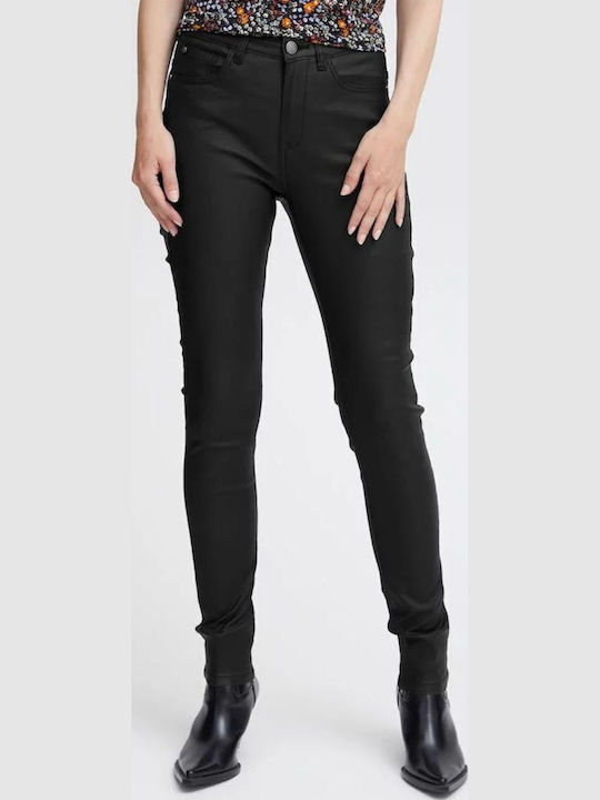 Women's Fabric Trousers Slim Fit Black.