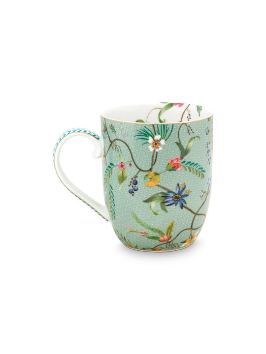 PiP Studio S/2 Jolie Flowers Small Mug from Porcelain Blue 145ml 2pcs