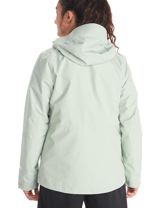 Marmot Minimalist Women's Hiking Short Lifestyle Hardshell Jacket Waterproof and Windproof for Winter with Hood Turquoise