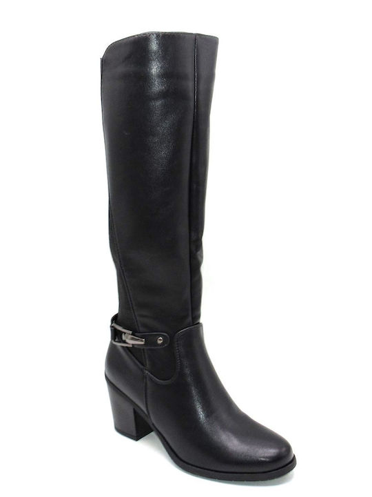 Moenia Medium Heel Women's Boots with Zipper Black