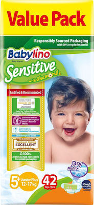 Babylino Sensitive Cotton Soft Πάνες με Αυτοκόλλητο No. 5+ για 12-17kg 42τμχ