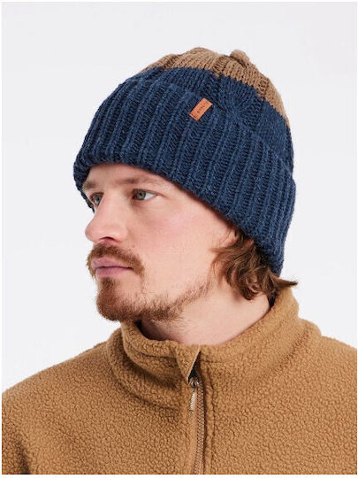 Beanie Unisex Fleece Σκούφος Πλεκτός σε Μπλε χρώμα