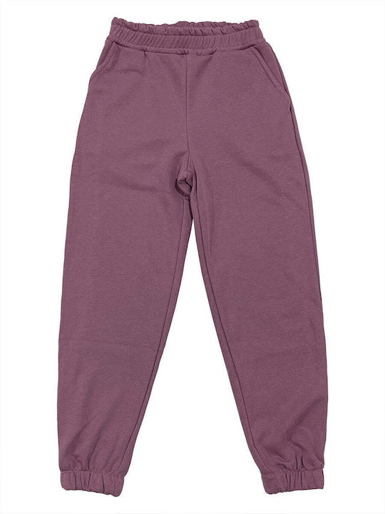 Ustyle Pantaloni de trening pentru femei cu cauciuc Lila Fleece