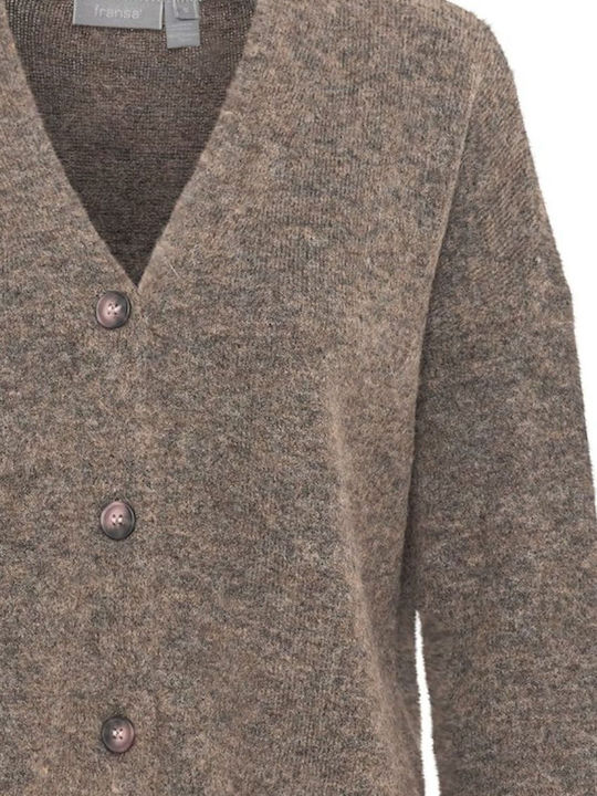 Women's Cardigan with Buttons Brown