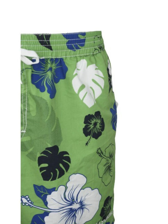 Longboard Herren Badebekleidung Shorts Green Blumen