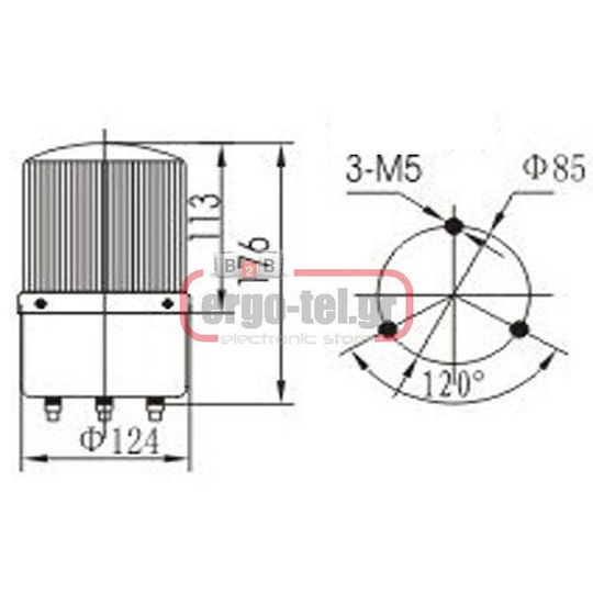 Nanzhou Alarm System Beacon with Red LED 230V