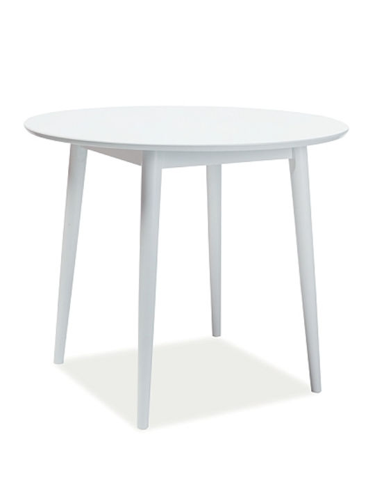 Larson Round Table Wooden White 90x90x70cm