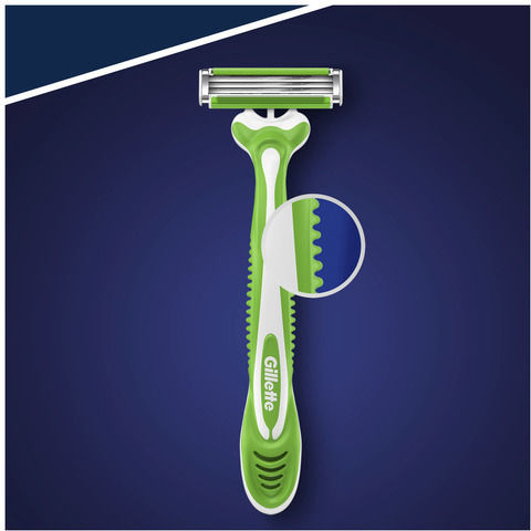 Gillette Sensor 3 Sensitive Disposable Razors Single Use with 3 Blades & Lubricious Strip for Sensitive Skin 6pcs