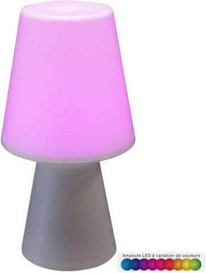 Atmosphera Wiza Plastic Table Lamp with White Shade and Base