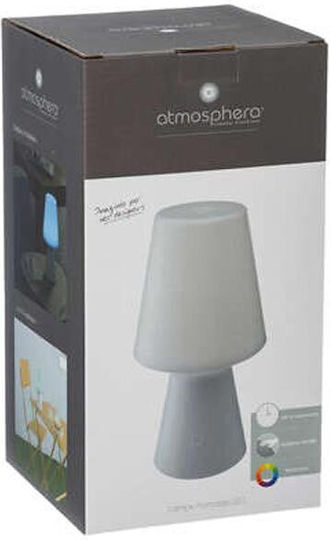Atmosphera Wiza Plastic Table Lamp with White Shade and Base