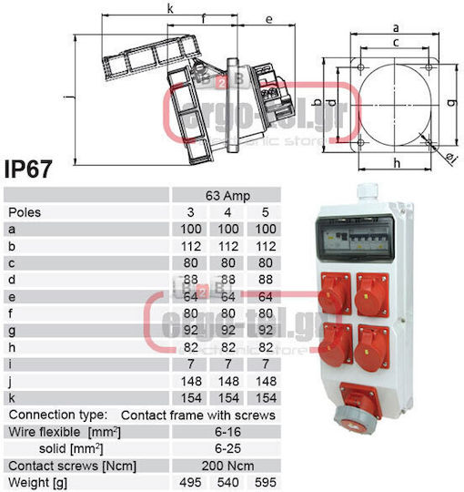 PCElectric Female Industrial Socket 434-6