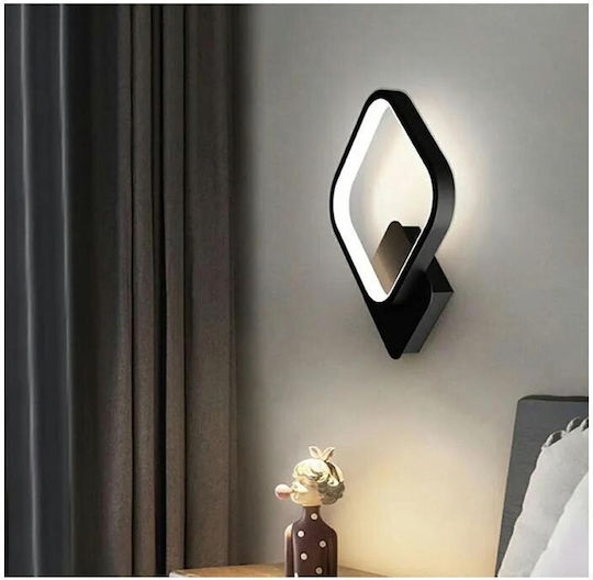 Lamp Wall with Integrated LED Black 22.5x22.5x5.5cm