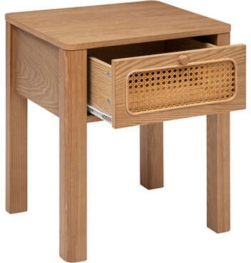 Wooden Beige Bedside Table 45x38.5x52.5cm Wooden Beige Bedside Table 45x38.5x52.5cm