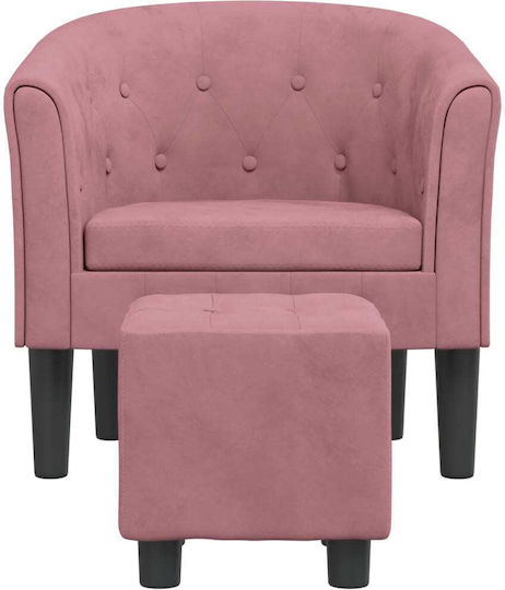 cu Puf Catifelat Roz 70x56x68cm